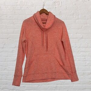 Reebok Womens Cowl Neck Pullover Space Dye Coral Hoodie Sweatshirt Medium M